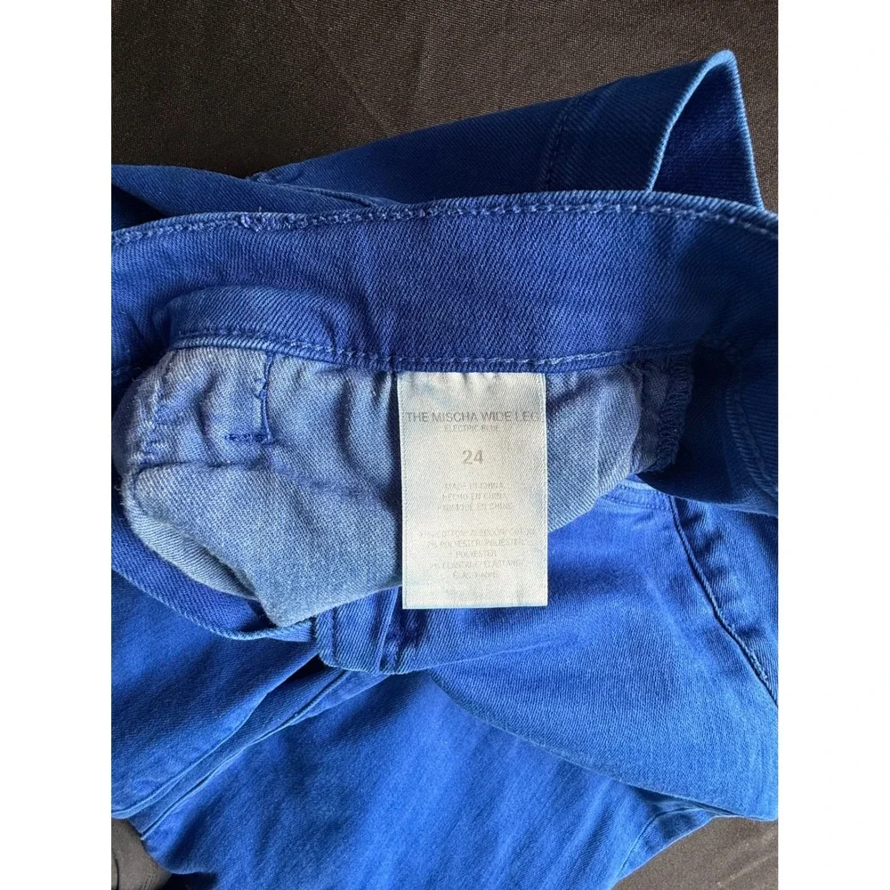 Favorite Daughter The Mischa Wide Leg Jeans Electric Blue Raw Hem 24